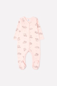 Комбинезон для девочки Crockid К 6025 зайчики и сердечки на светло-розовом