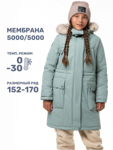 Парка зимняя для девочки NIKASTYLE 5з4024 Полынь