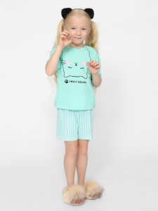 Пижама для девочки Cherubino CWKG 50146-38 Ментоловый