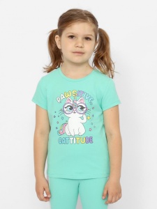 Футболка для девочки CWKG 63407-38 Ментоловый