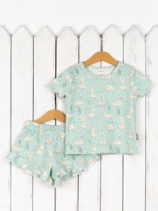 Пижама для девочки Baby Boom КС21/2-И Зайцы на мяте