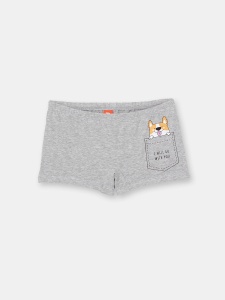 Трусы-шорты для девочки CWJG 10113-11 Светло-серый меланж