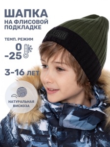 Шапка зимняя для мальчика NIKASTYLE 11з16124 Хаки