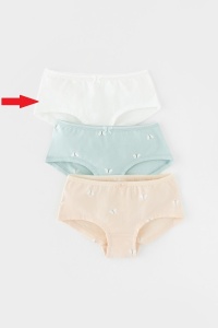 Трусы для девочки Crockid К 1964-3 голубой опал, персиковый зефир, бабочки (белый)