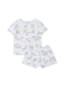 Пижама для девочки Youlala 7006200201 Молочный зайчики