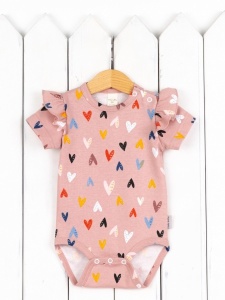 Боди для девочки Baby Boom Б144/1-И Сердечки на бежевом