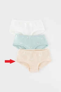 Трусы для девочки Crockid К 1964-3 голубой опал, персиковый зефир, бабочки (перс)