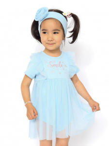 Боди платье для девочки Cherubino CWNG 40063-43 Голубой