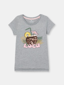 Футболка для девочки CSJG 63139-11-323 Светло-серый меланж