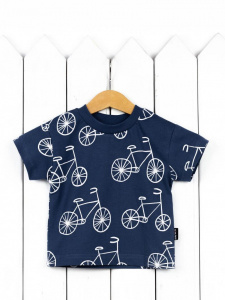 Футболка для мальчика Baby Boom Ф118/2-К Велосипеды на синем я714