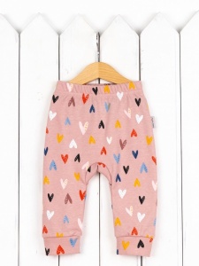 Брюки для девочки Baby Boom П47/66-И Сердечки на бежевом