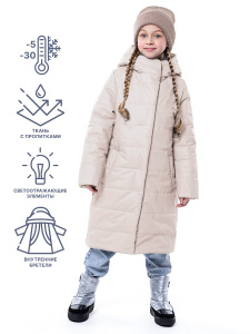 Пальто зимнее для девочки NIKASTYLE 6з4823 бежевый