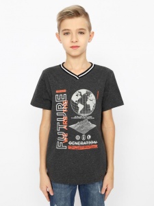Футболка для мальчика CWJB 63343-12-341 Темно-серый меланж