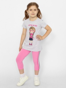 Комплект для девочки CWKG 90150-11 Светло-серый меланж