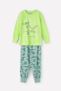 Пижама для мальчика Crockid К 1512 ярко-зеленый, друзья крокодилы