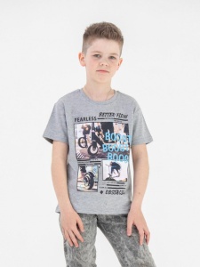 Футболка для мальчика CSJB 63122-11-321 Светло-серый меланж