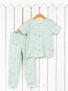 Пижама для девочки Baby Boom КС20/2-И Зайцы на мяте