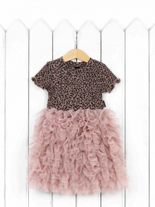 Платье для девочки Baby Boom С228/1-К Леопард, пудра