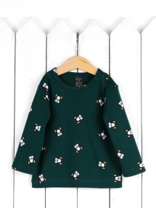 Лонгслив для мальчика Baby Boom Ф91/3-И Бульдожки на зеленом